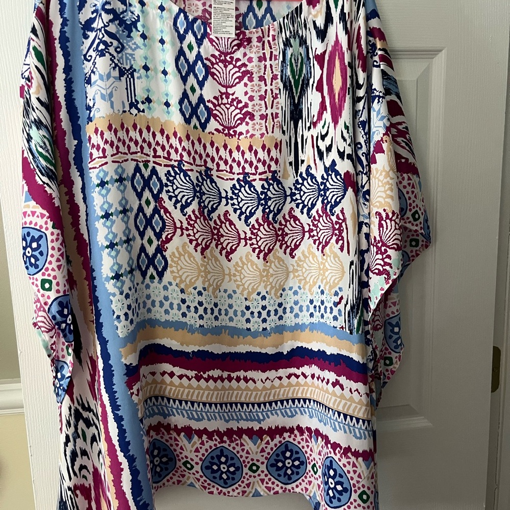 Chicos. Colorful Patterned Kaftan Top
